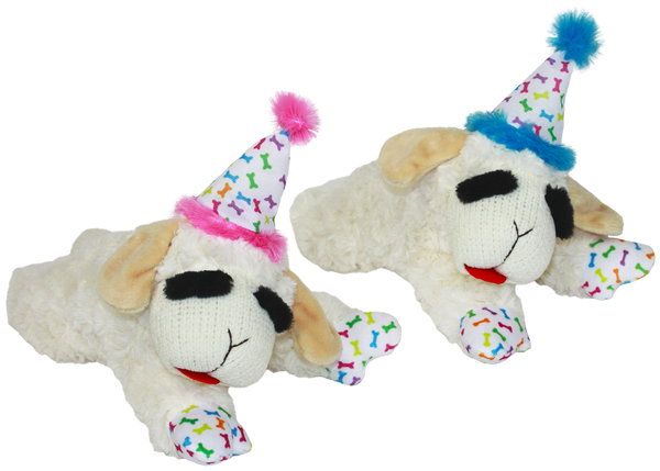 Multipet Lamb Chop® w/ Birthday Hat - Assorted Colors 10.5"