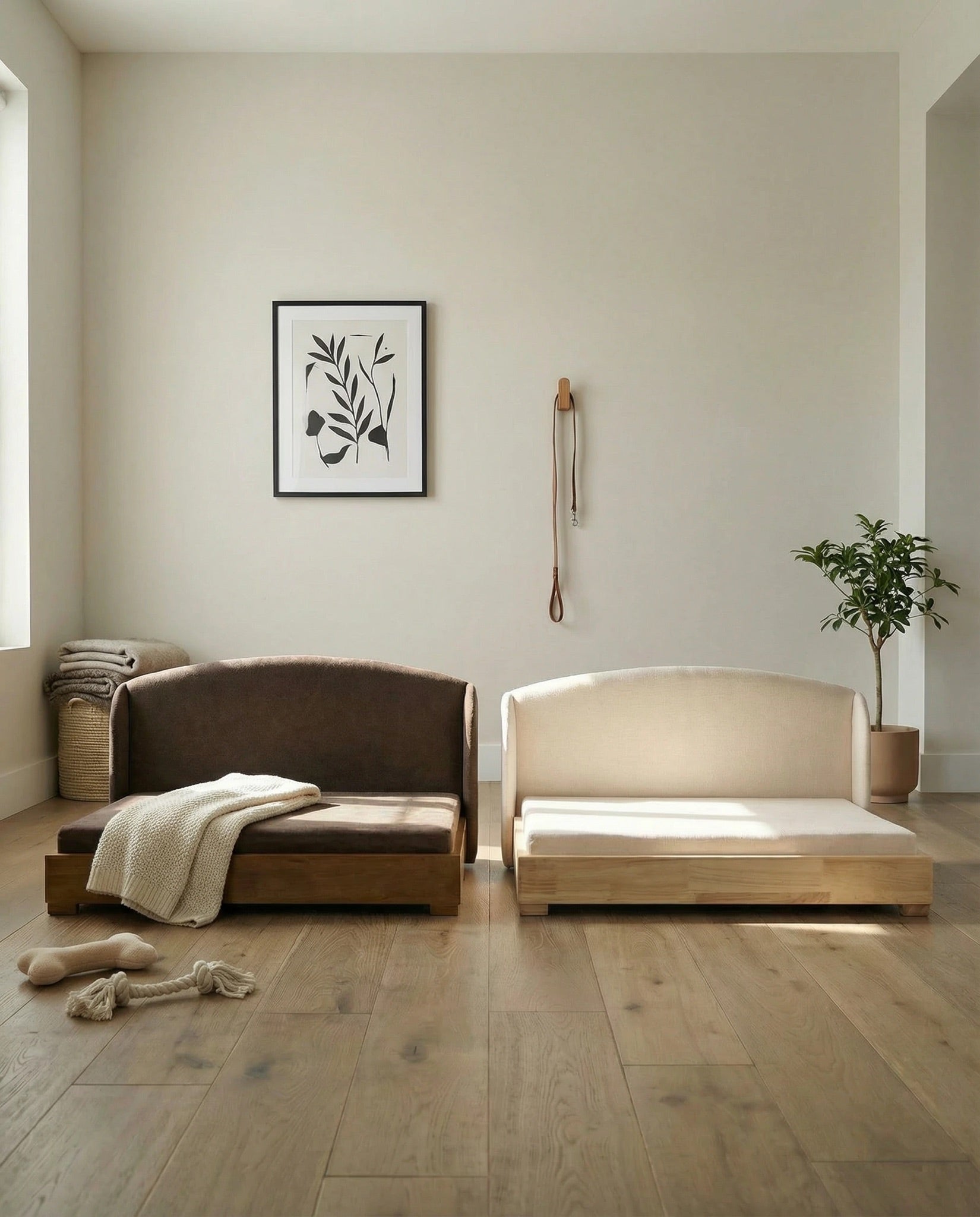 The Haven Luxury Handcrafted Orthopedic Solid Wood Waterproof Dog Bed Premium
