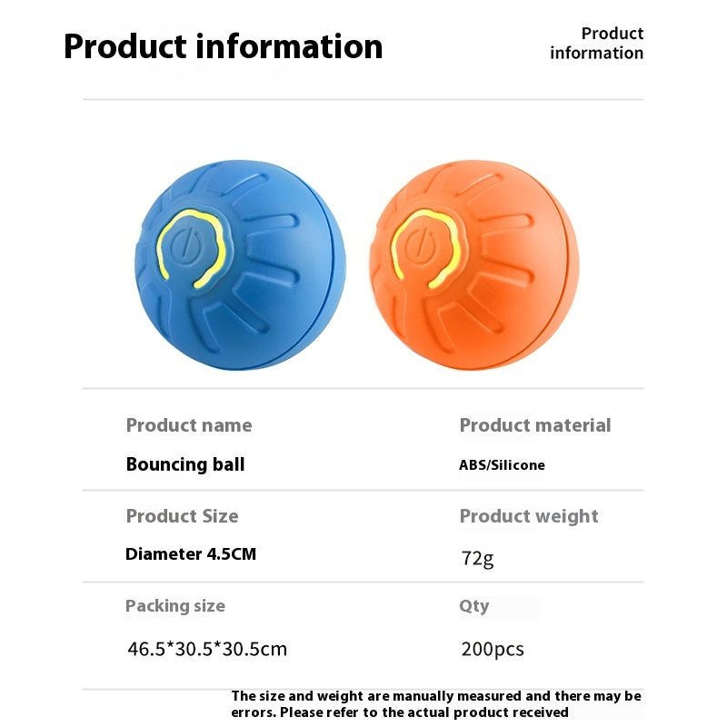 Smart Interactive Dog Toy Ball USB Automatic Moving Bouncing Pet Toy