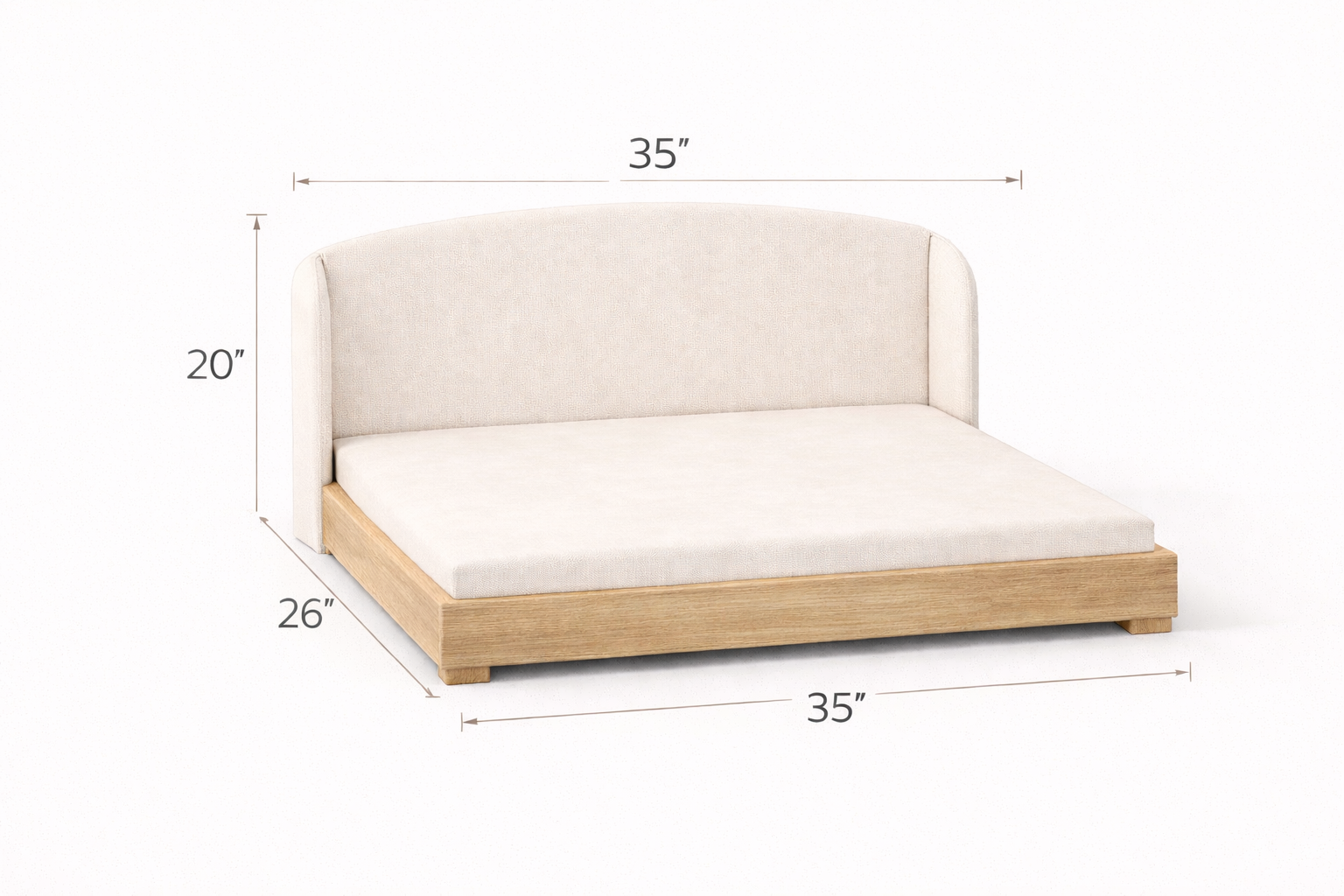 The Haven Luxury Handcrafted Orthopedic Solid Wood Waterproof Dog Bed Premium