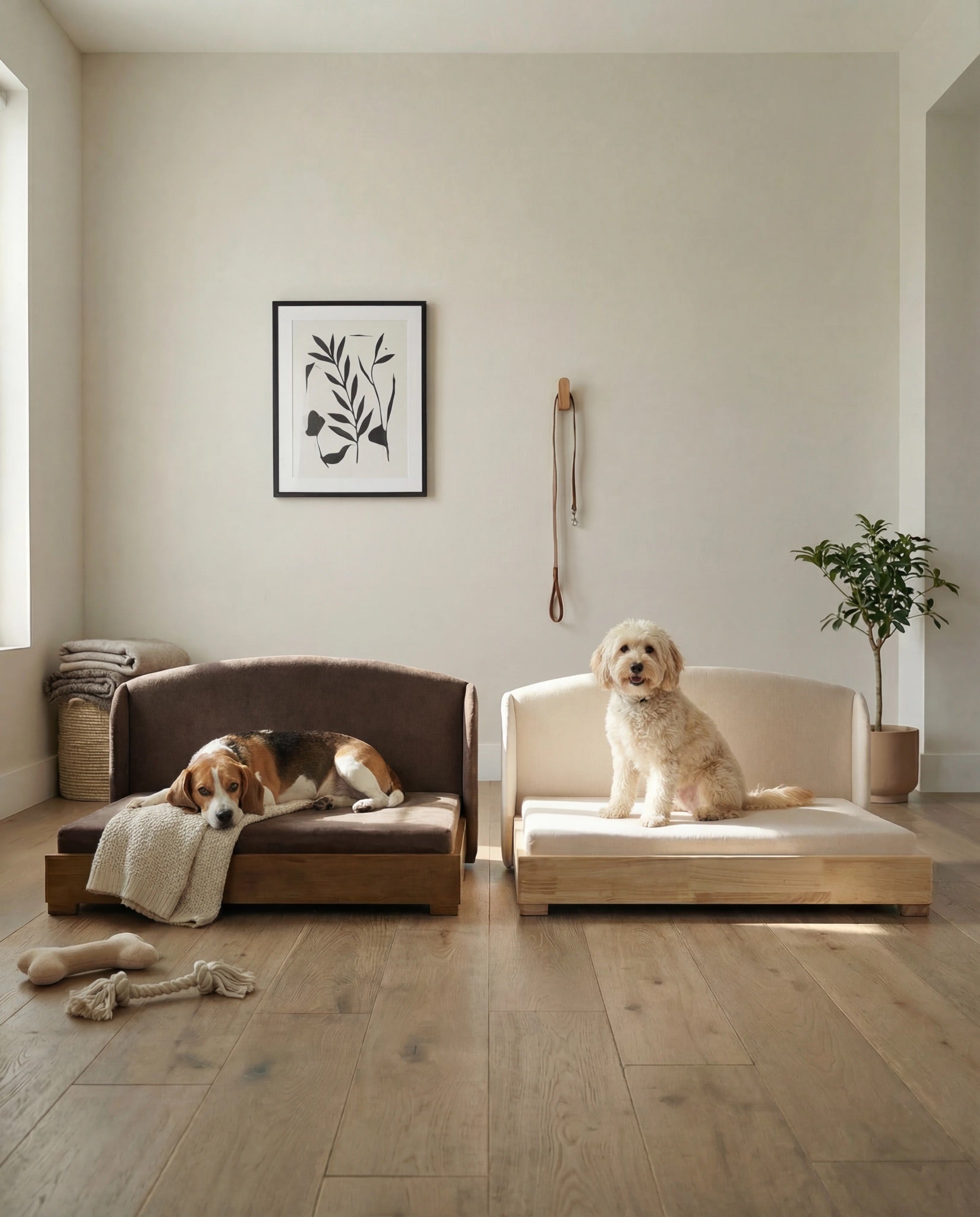 The Haven Luxury Handcrafted Orthopedic Solid Wood Waterproof Dog Bed Premium