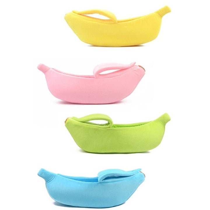 Banana Pet Bed Cute Plush Fruit-Shaped Cozy Dog Cat Sleeping Sofa