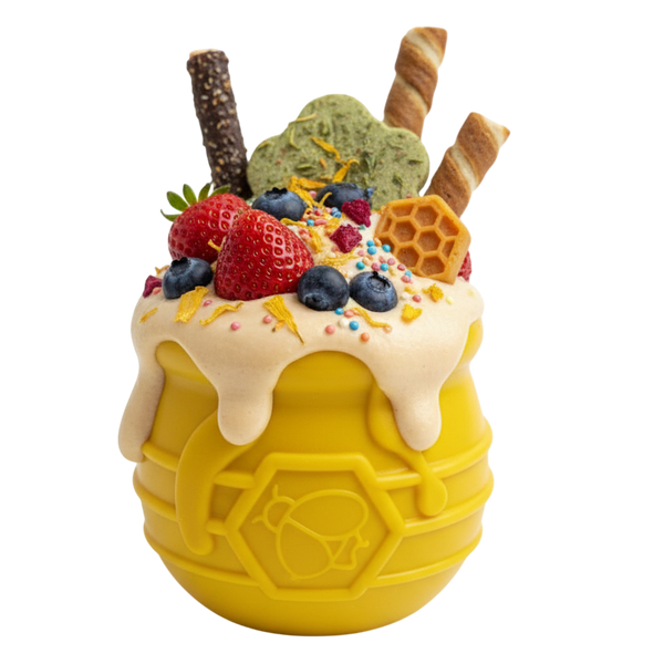Honey Pot Dog eCup Treat Dispenser | Durable PUP-X Rubber Enrichment Toy | USA Made
