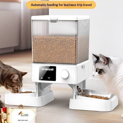 Automatic Cat Feeder Dual Bowls Timer Portion Adjustable Smart Feeder