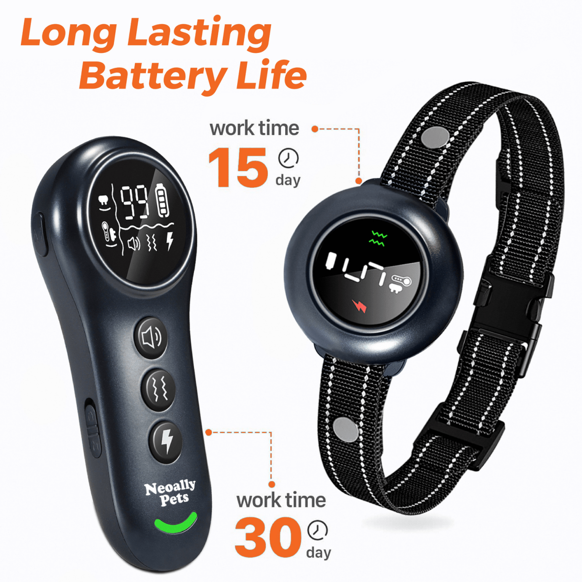 NeoAlly 2-in-1 Dog Training Bark Control Rechargeable Waterproof Collar Device