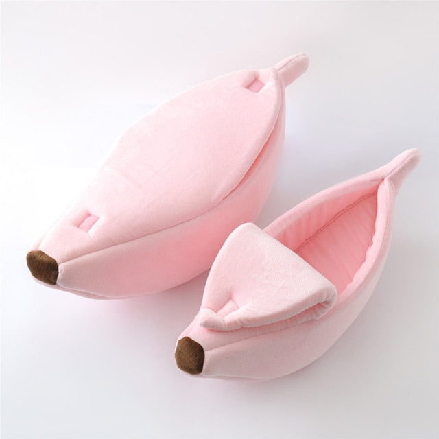 Banana Pet Bed Cute Plush Fruit-Shaped Cozy Dog Cat Sleeping Sofa