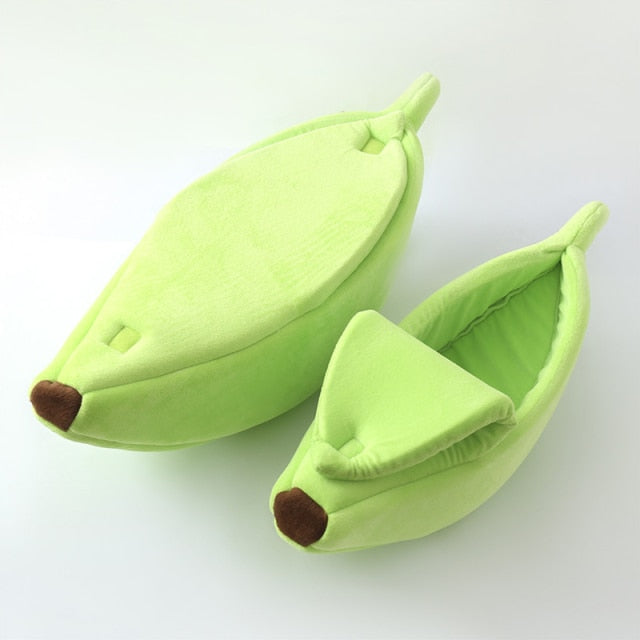 Banana Pet Bed Cute Plush Fruit-Shaped Cozy Dog Cat Sleeping Sofa